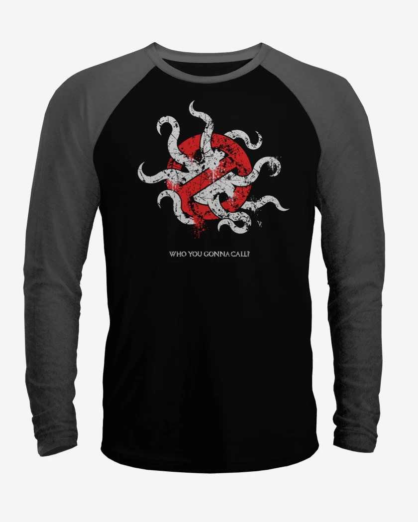 Polera Raglan Negro / Negro Heather de Caza Monstruos