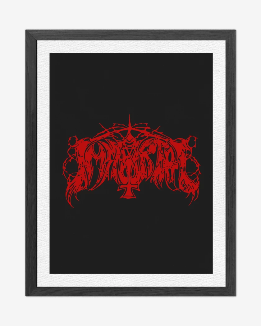 Cuadro decorativo Negro de Immortal Old Logo Rojo