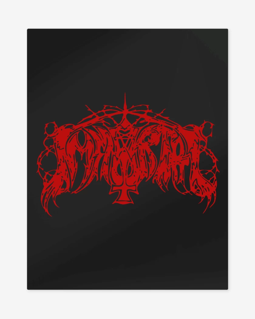 Print metalico Negro de Immortal Old Logo Rojo