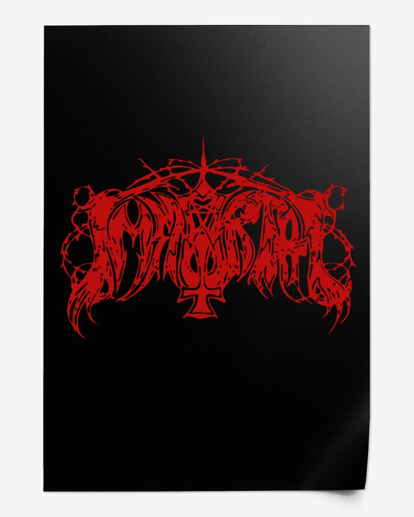 Print Negro de Immortal Old Logo Rojo