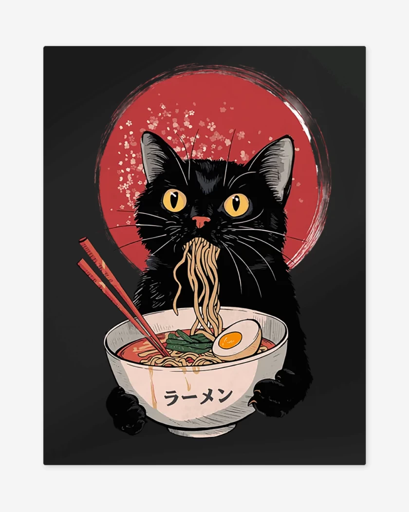 Print metalico Gatito Ramen