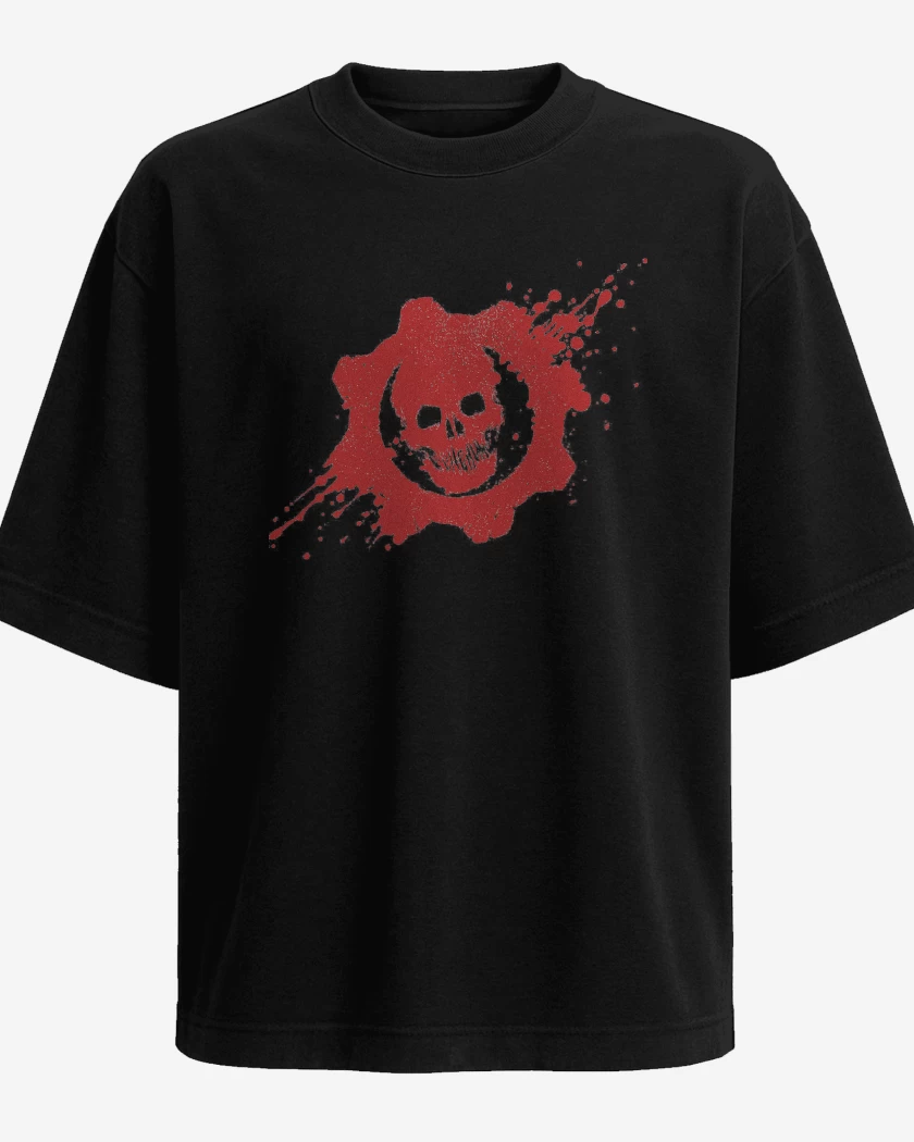 Polera Oversize Negro de Gears of War Gear