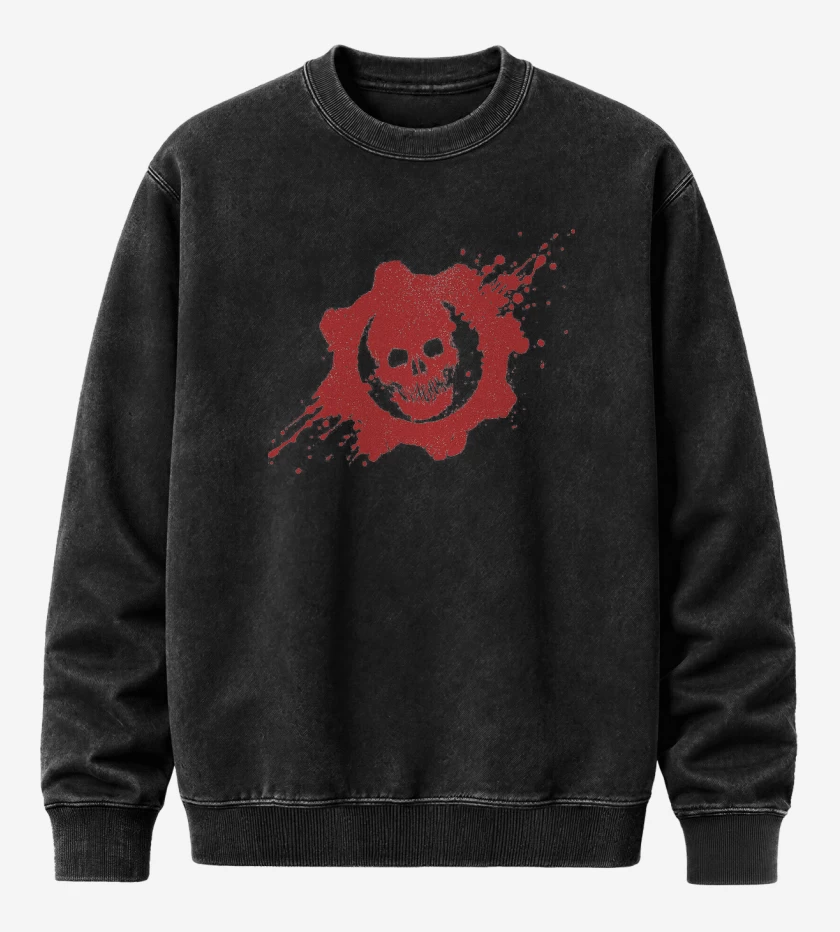 Poleron Polo Acid Wash Negro de Gears of War Gear