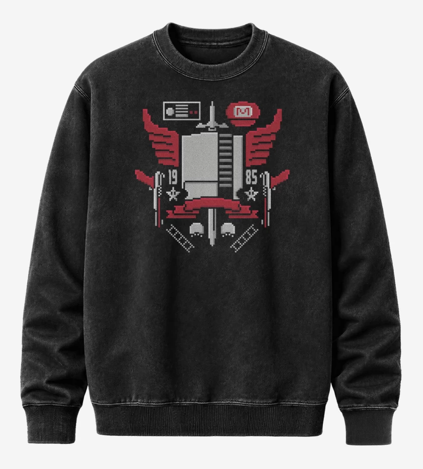 Poleron Polo Acid Wash Negro de Pixel Power