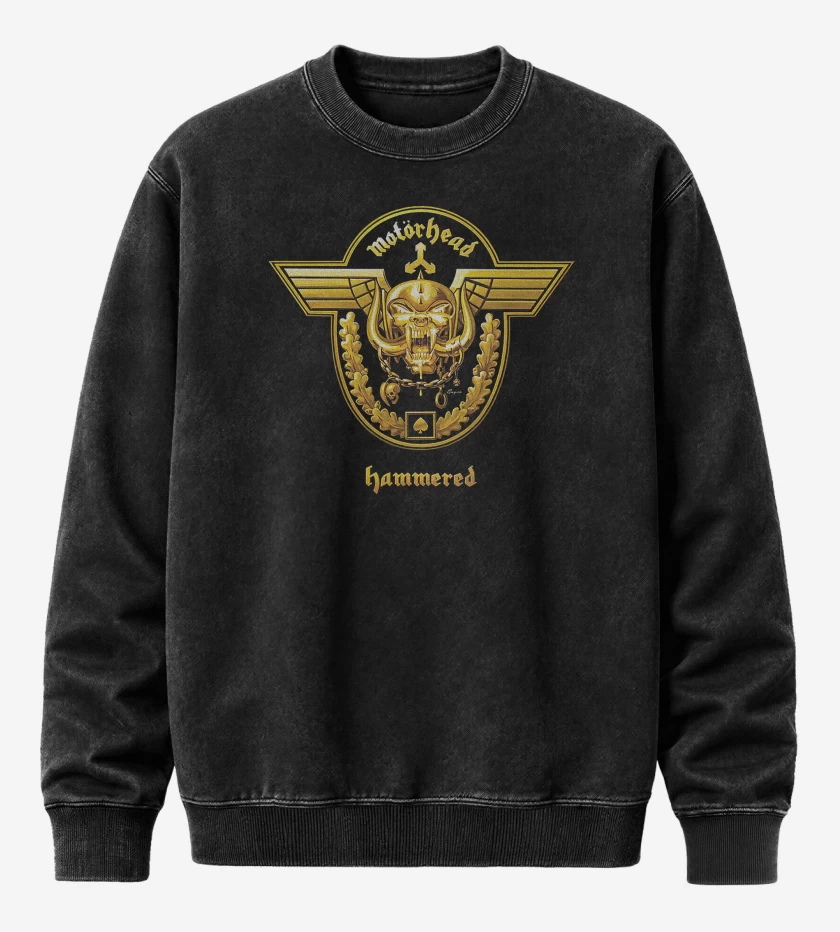 Poleron Polo Acid Wash Negro de Motorhead Hammered 