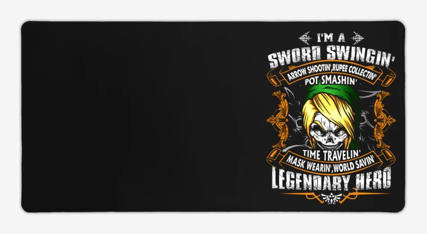 Mouse pad Gamer Negro de Sword Swingin