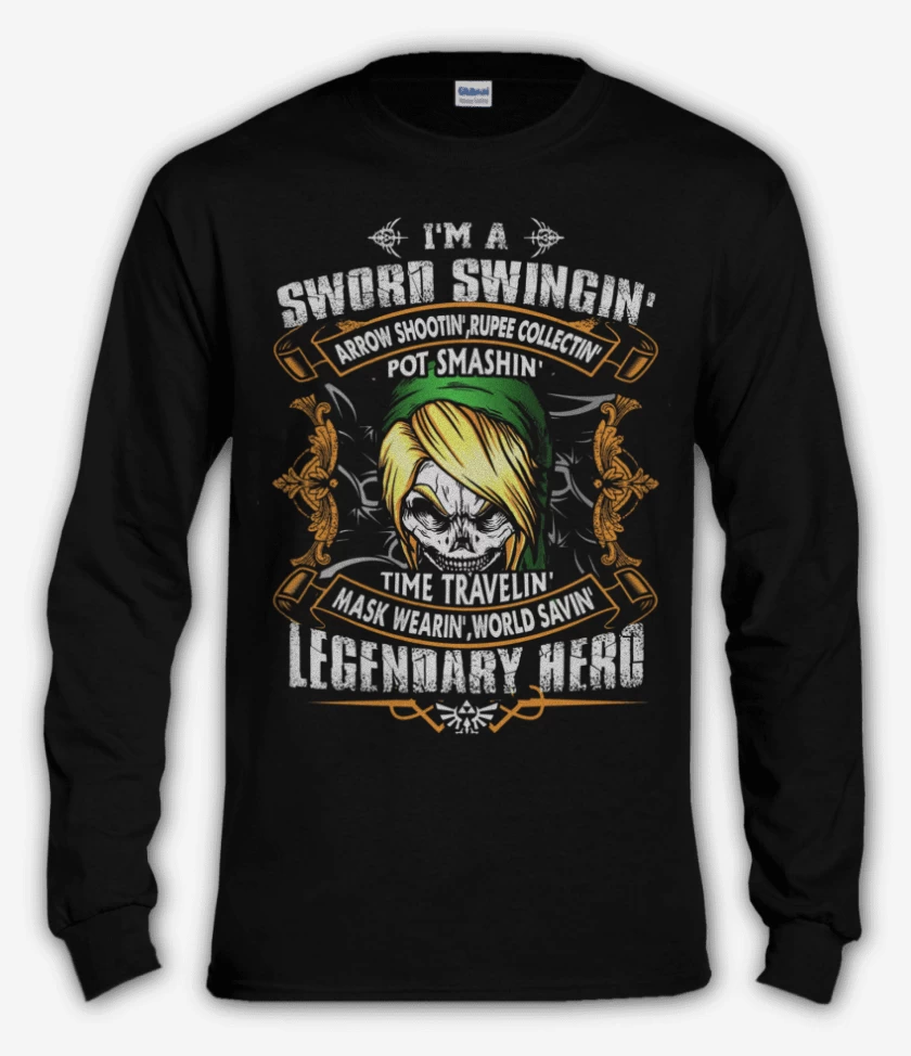 Polera manga larga Negro de Sword Swingin