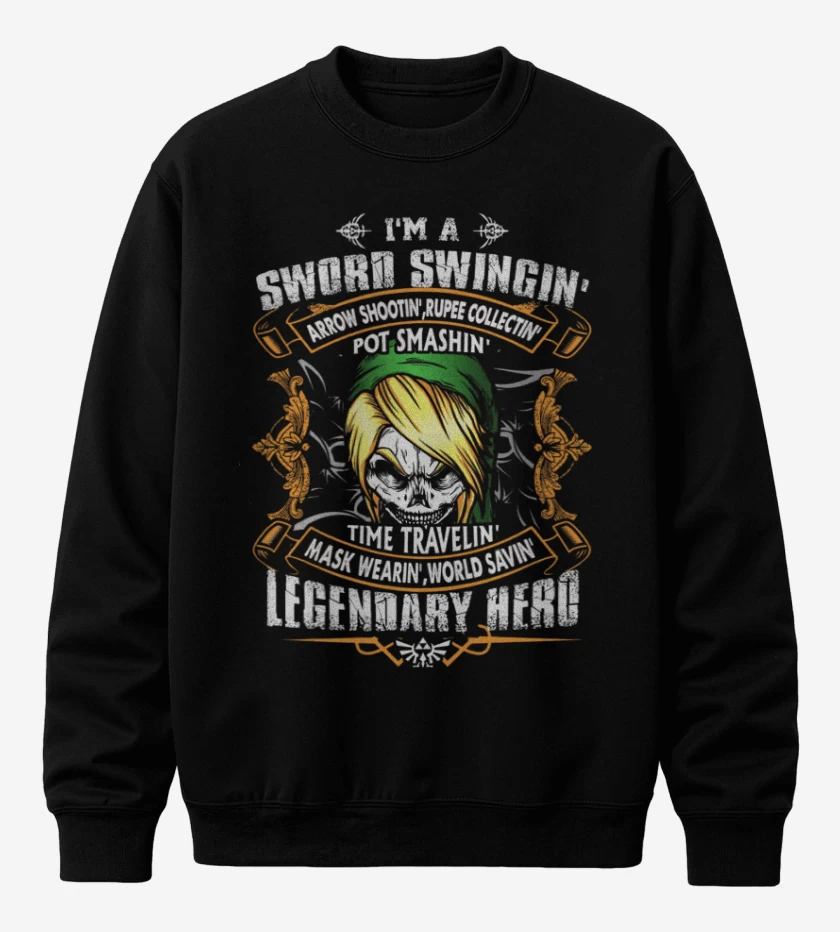 Poleron polo Negro de Sword Swingin