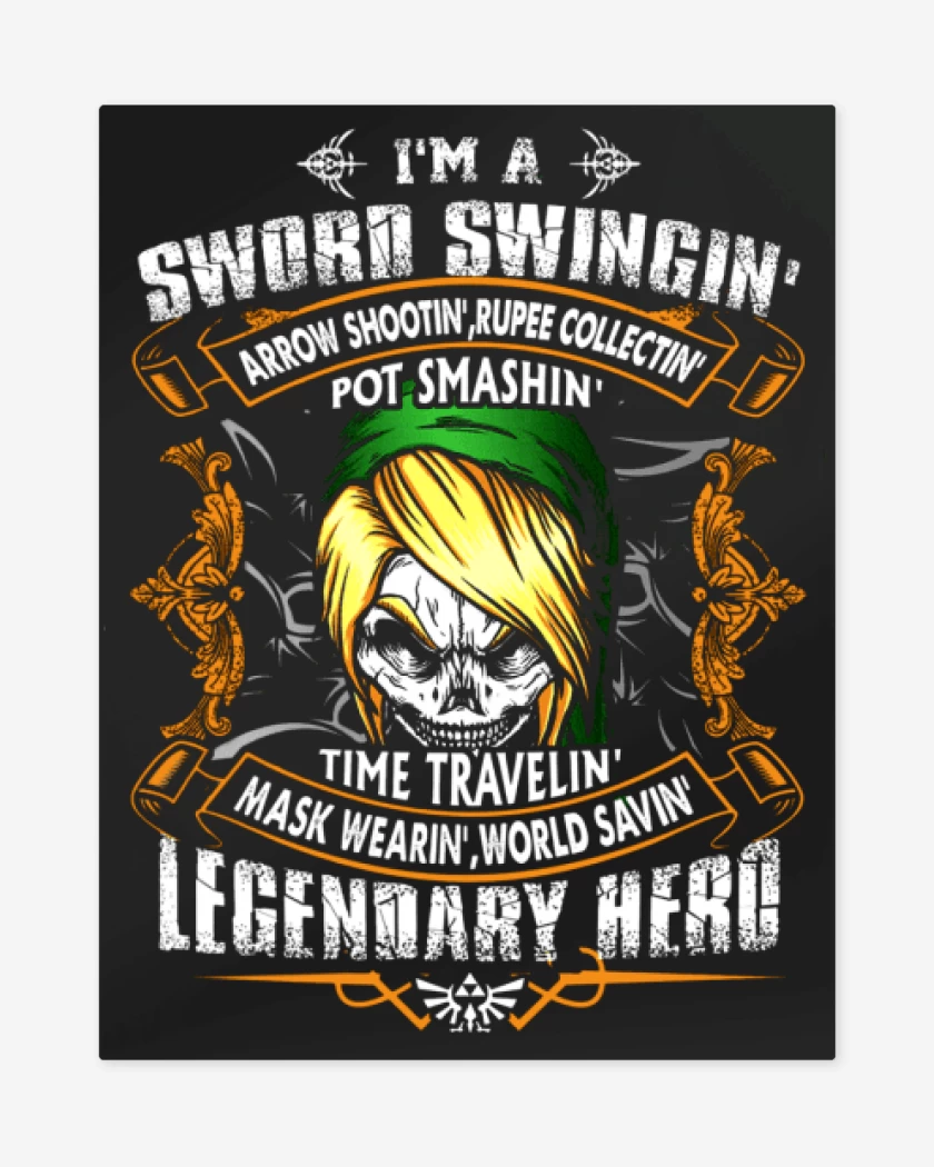 Print metalico Negro de Sword Swingin