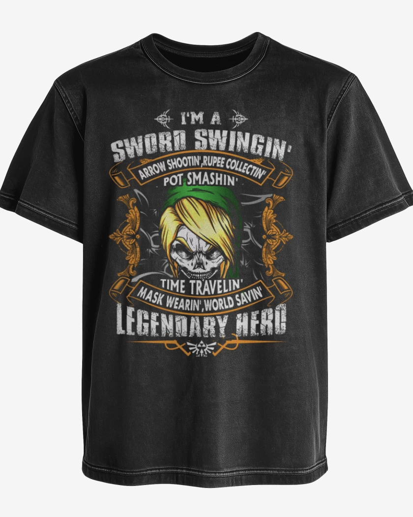Polera desgastada Negro de Sword Swingin