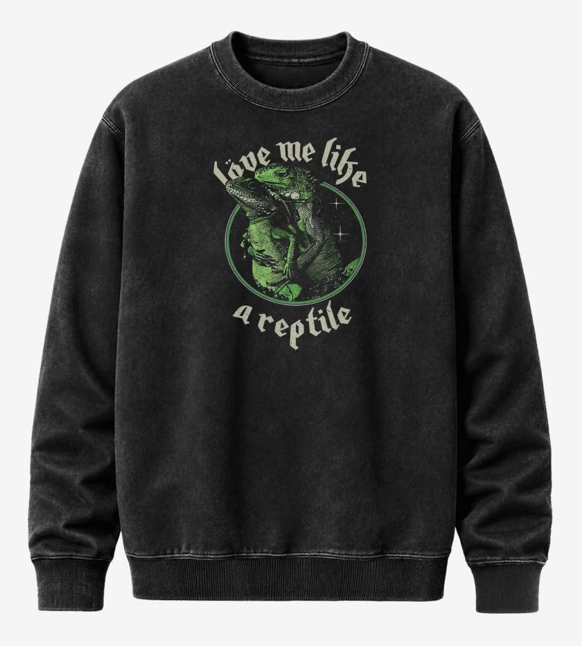 Poleron Polo Acid Wash Negro de Motorhead Love me Like a Reptile