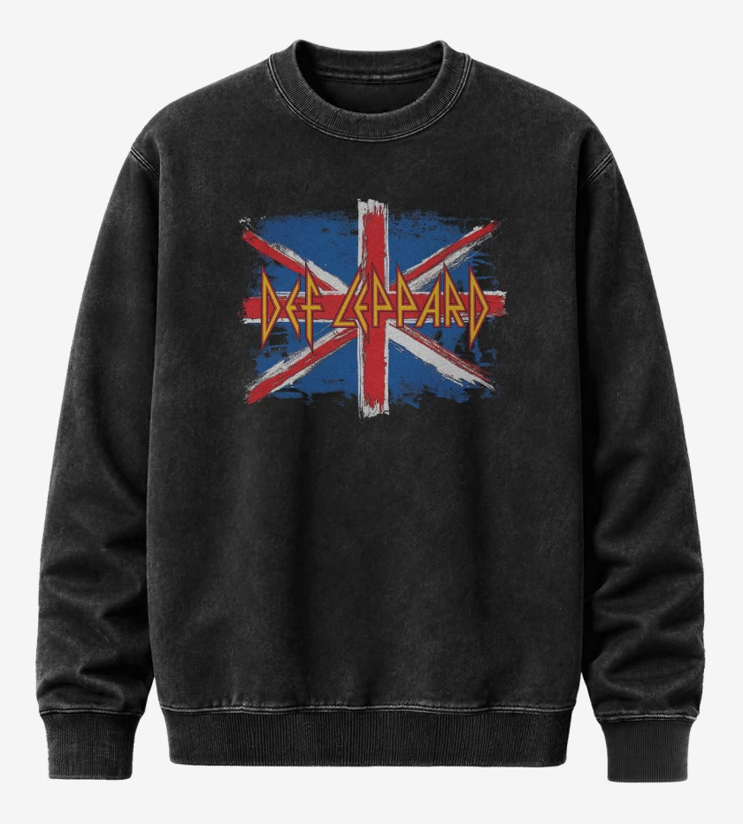 Poleron Polo Acid Wash Negro de DEF LEPPARD Britain