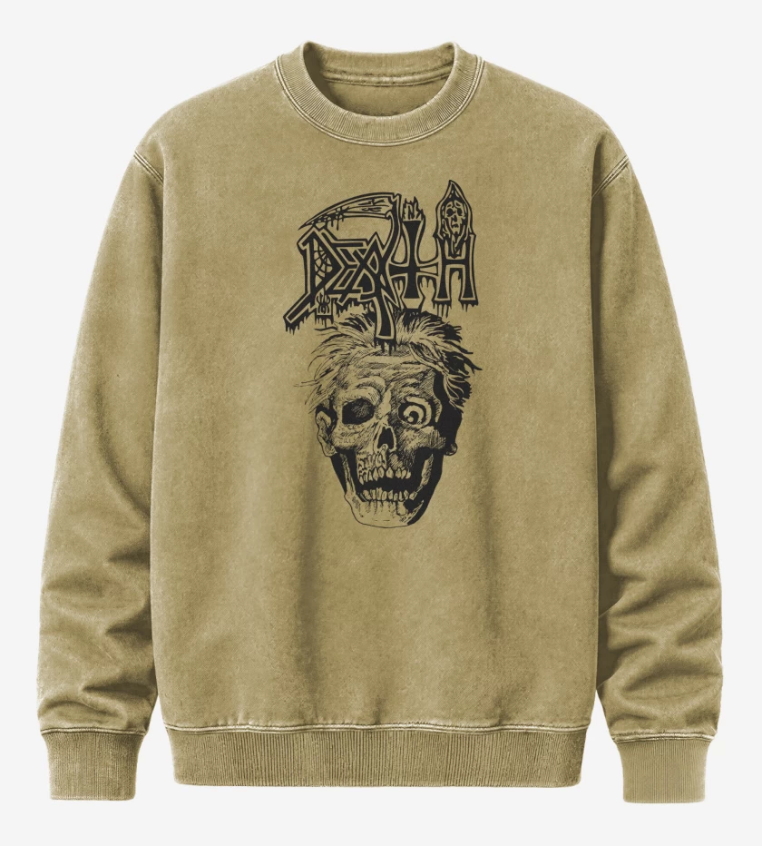 Poleron Polo Acid Wash Beige de Death Scream