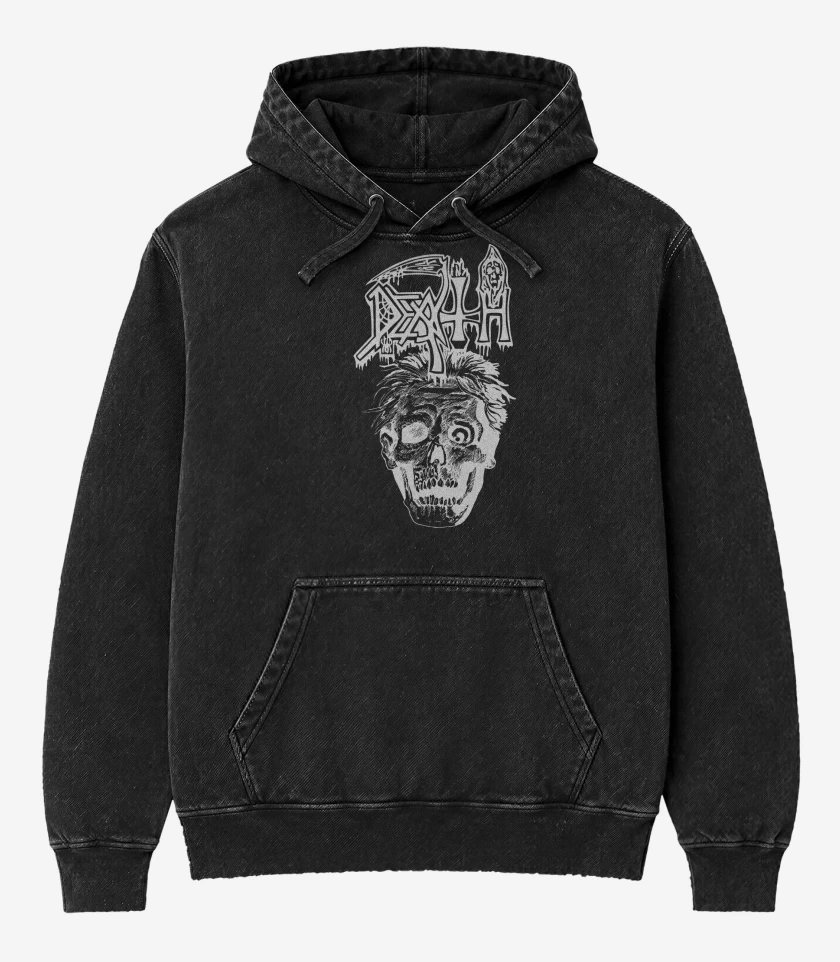 Poleron Canguro Acid Wash Negro de Death Scream Bloody 