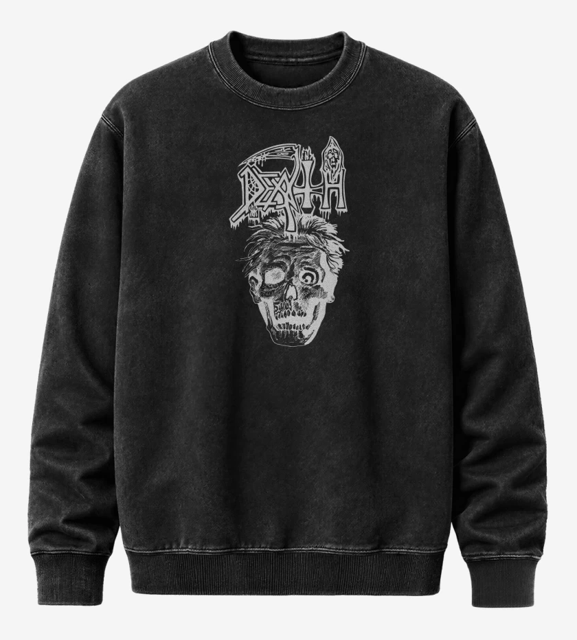 Poleron Polo Acid Wash Negro de Death Scream Bloody 