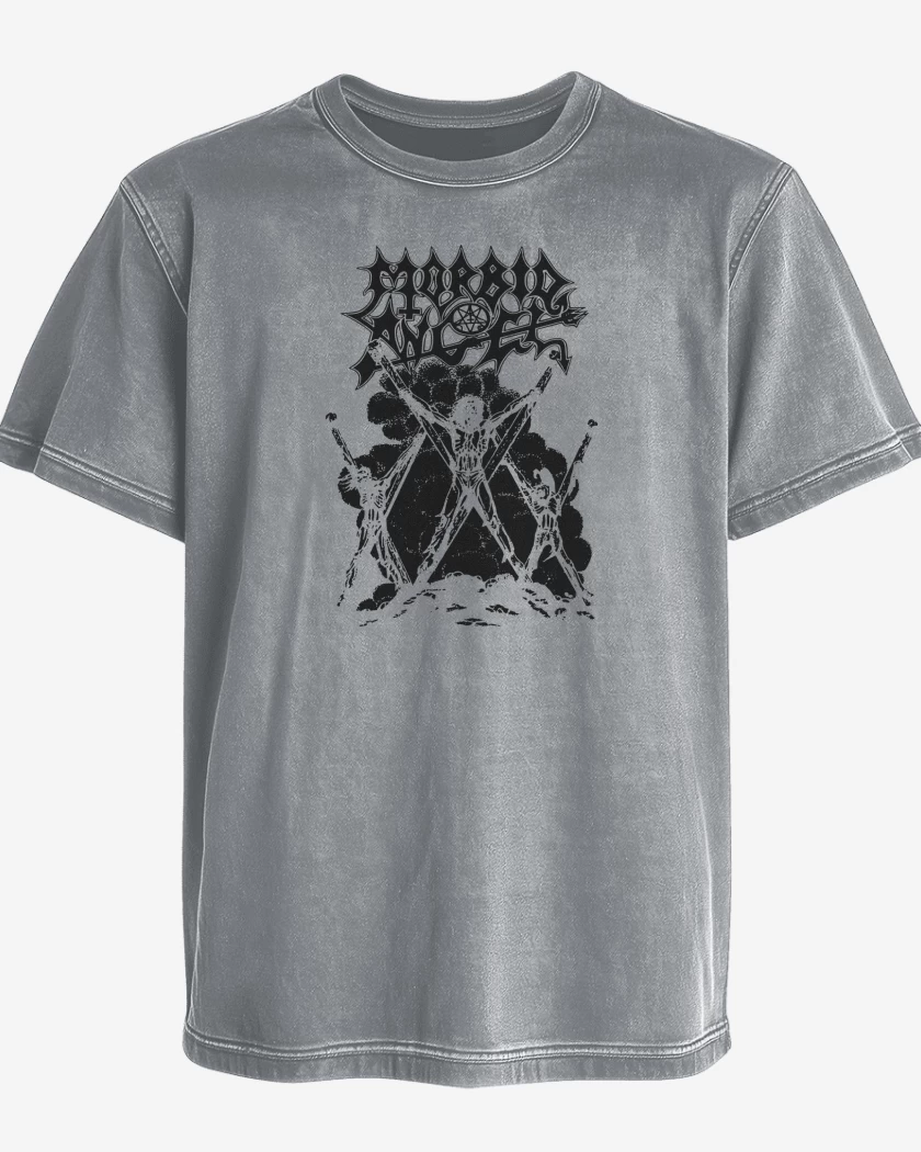Polera desgastada Gris Melange de Morbid Angel