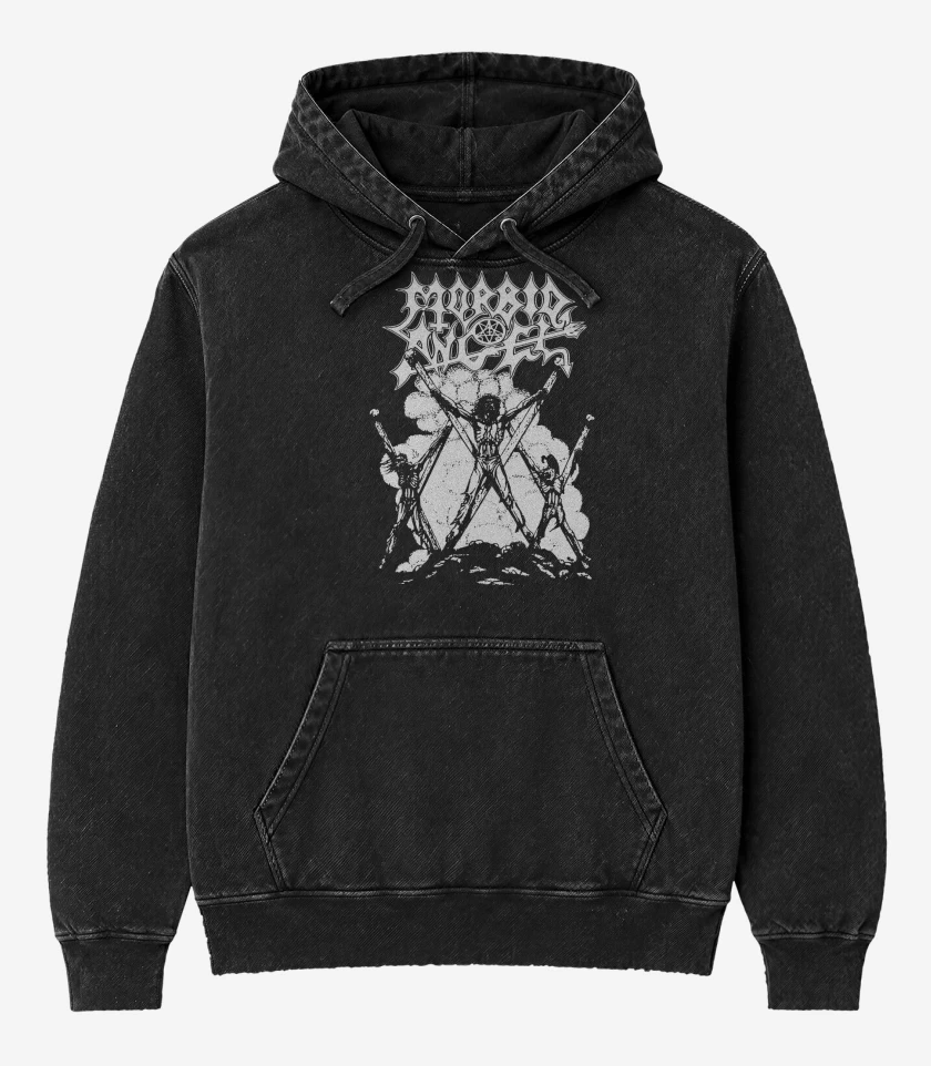 Poleron Canguro Acid Wash Negro de Morbid Angel B