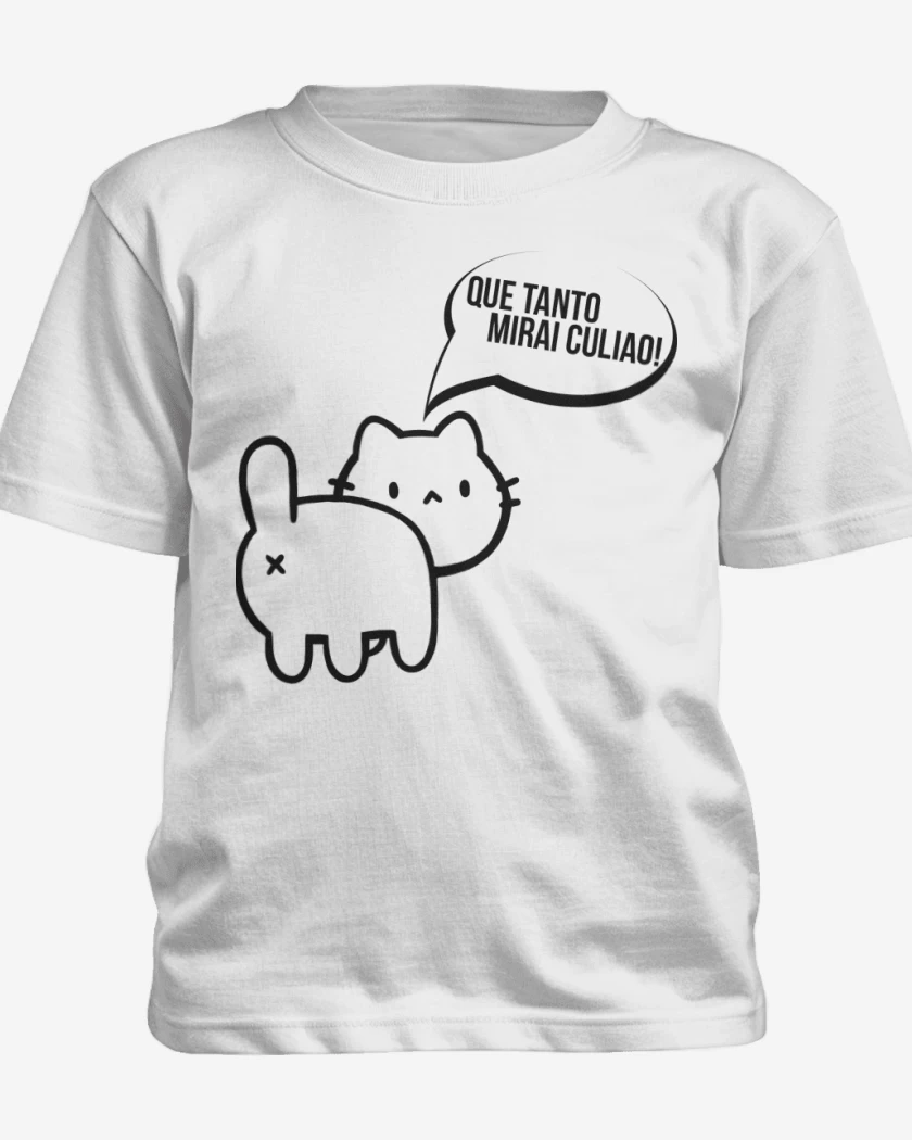 Polera de niño Blanco de Gatito poto