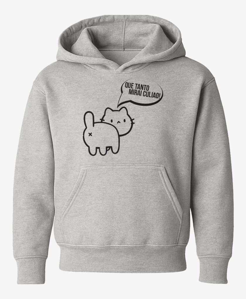 Poleron de niño Gris Melange de Gatito poto