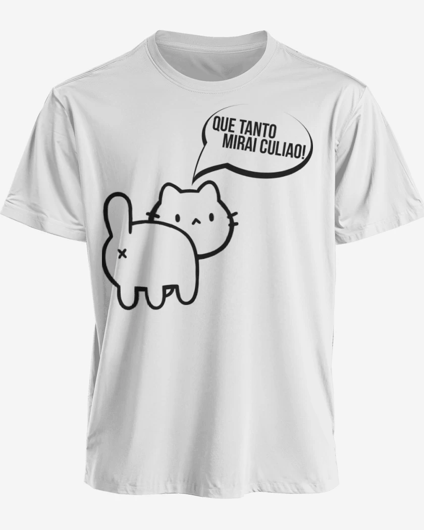 Polera premium Blanco de Gatito poto