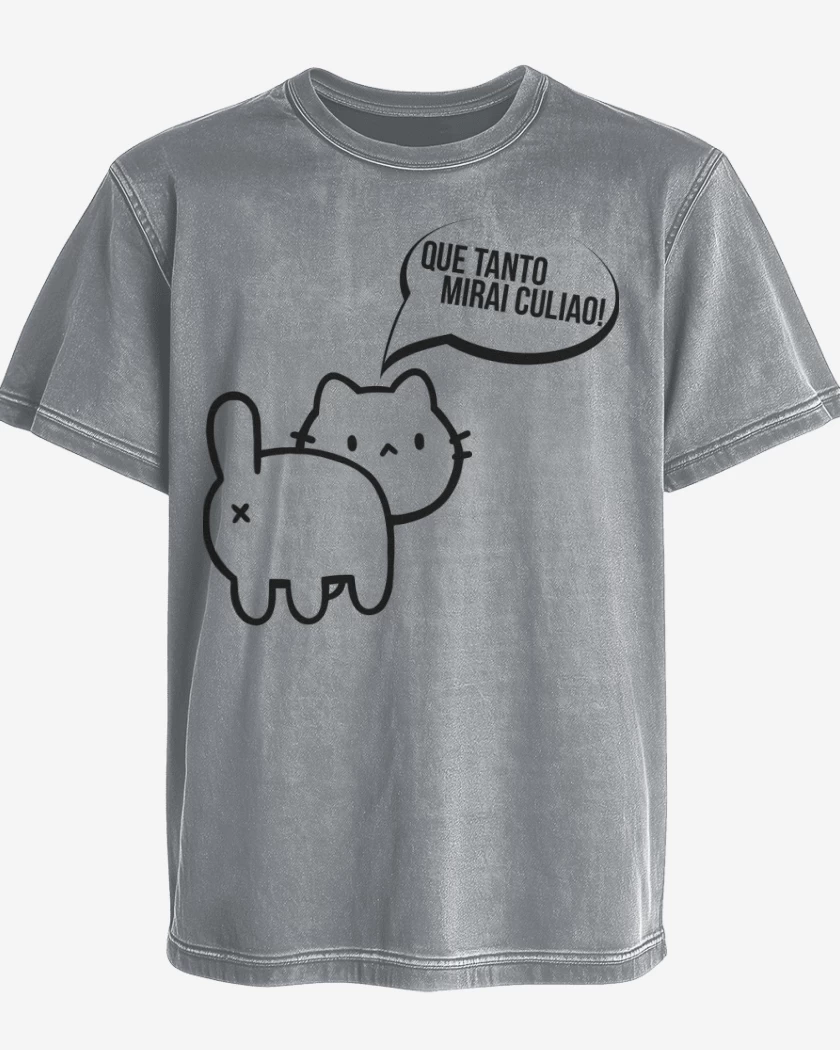 Polera desgastada Gatito poto