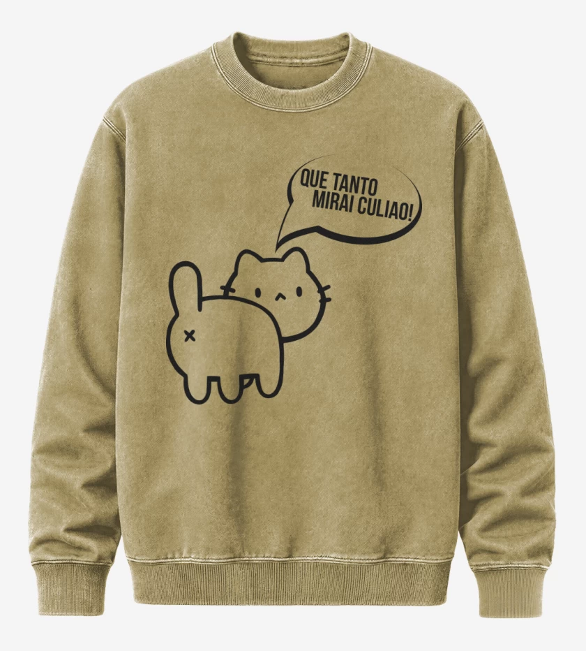 Poleron Polo Acid Wash Beige de Gatito poto