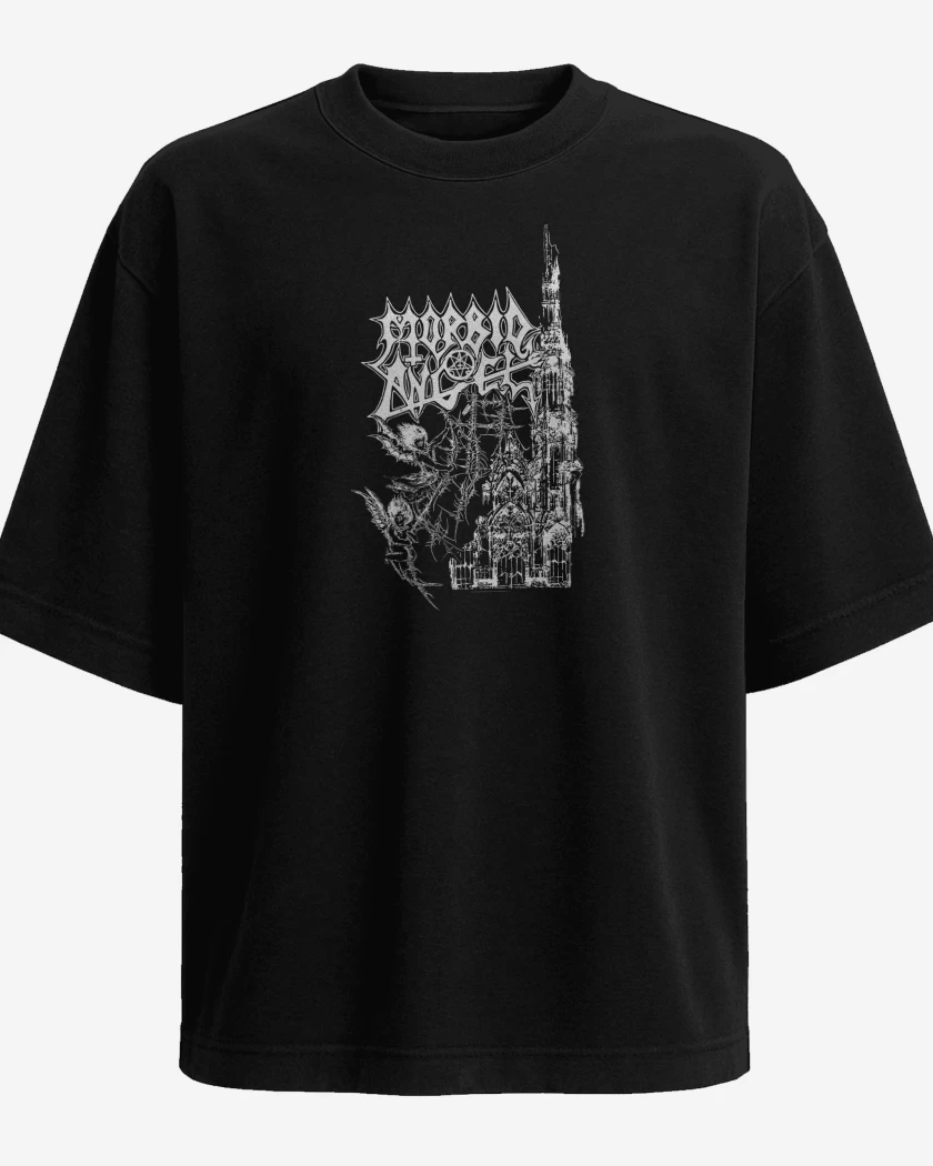 Polera Oversize Negro de Morbid Angel Catedral B