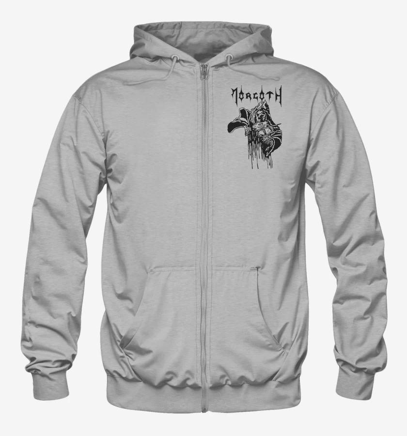 Poleron Canguro con cierre Gris Melange de Morgoth N