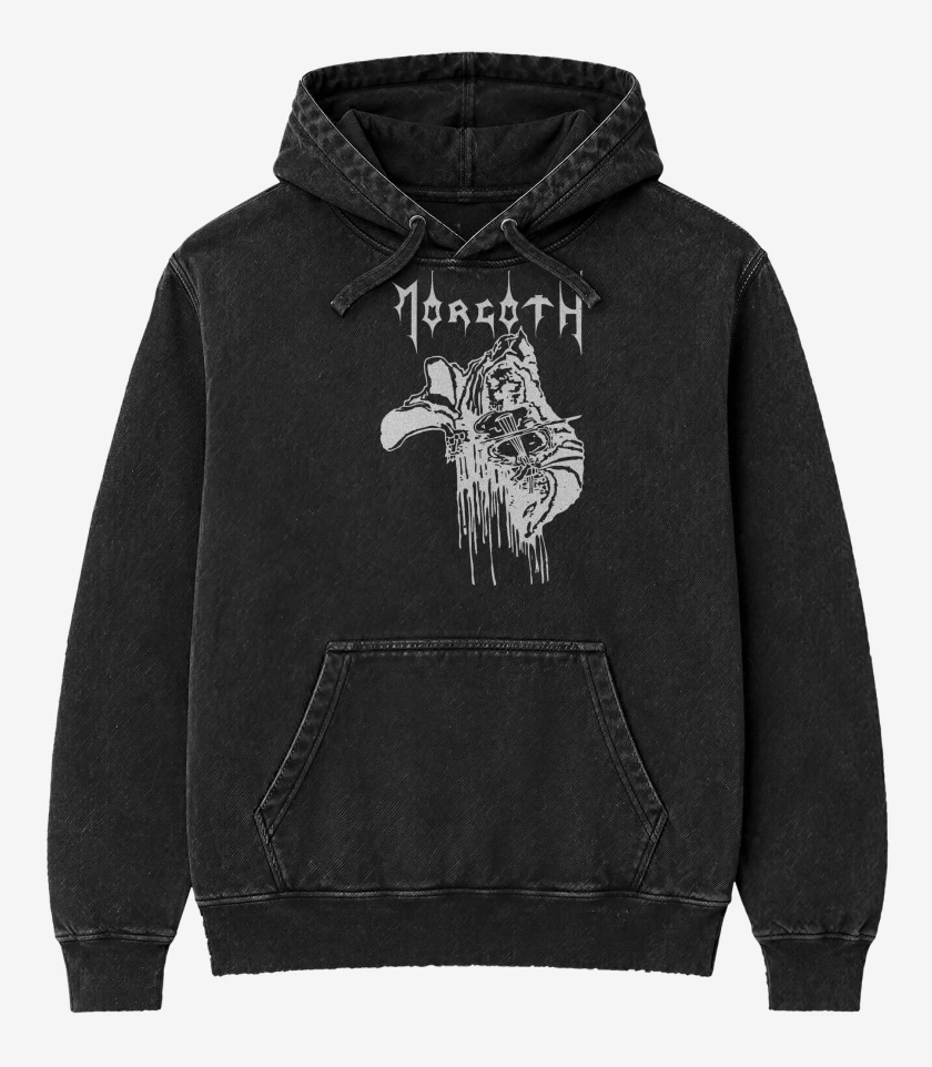 Poleron Canguro Acid Wash Negro de Morgoth B