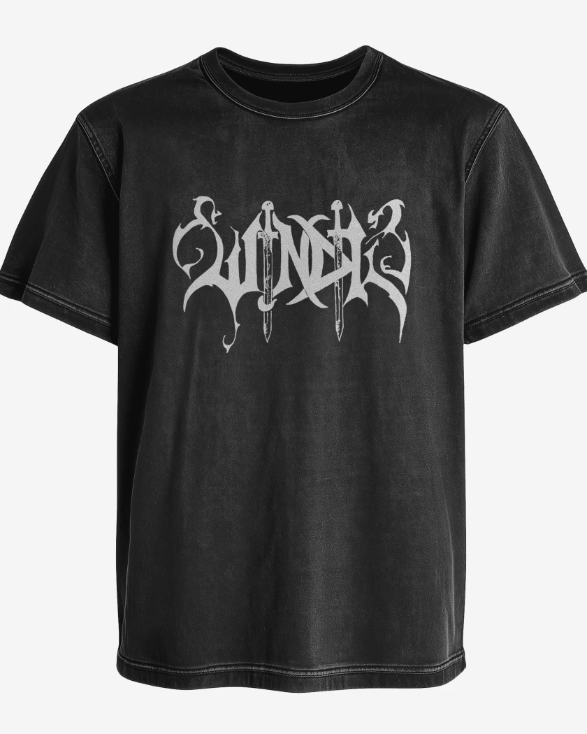 Polera desgastada Negro de Windir Logo B