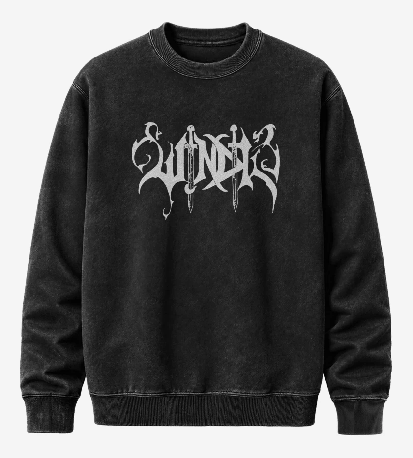 Poleron Polo Acid Wash Negro de Windir Logo B