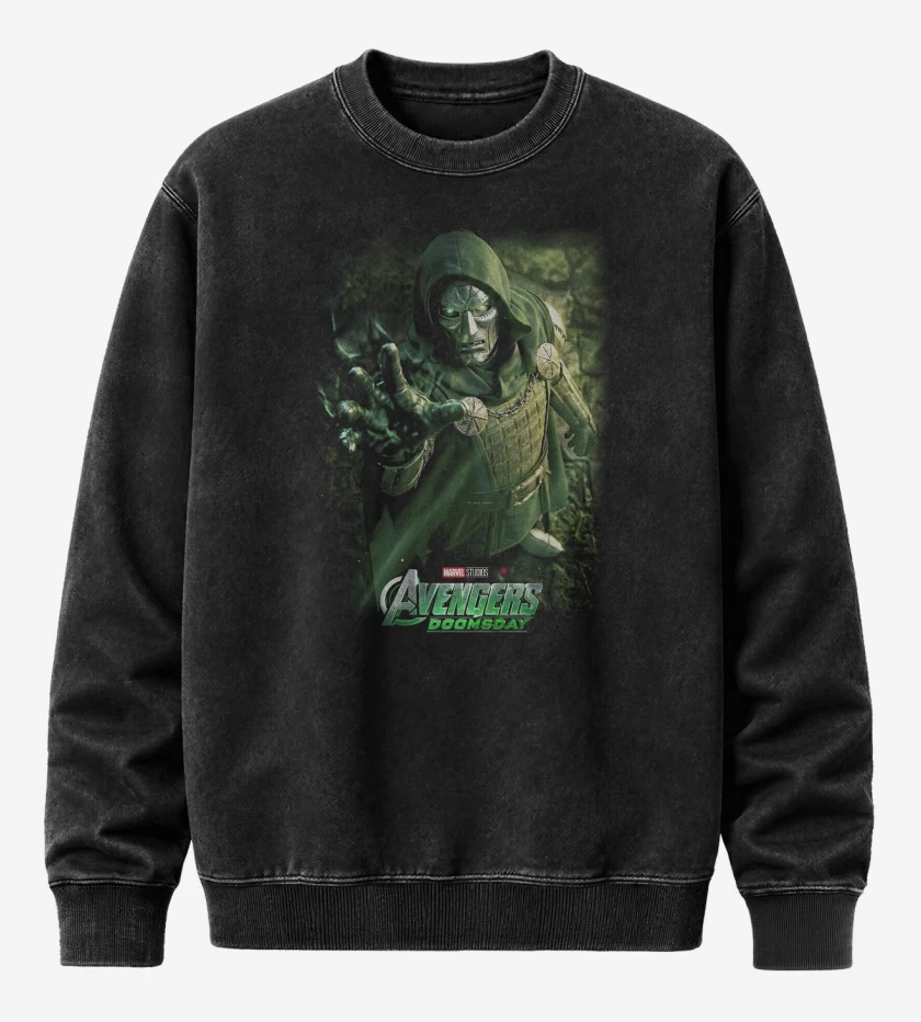 Poleron Polo Acid Wash Negro de Avengers Dr Doom