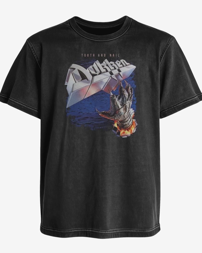 Polera desgastada Negro de Dokken Tooth