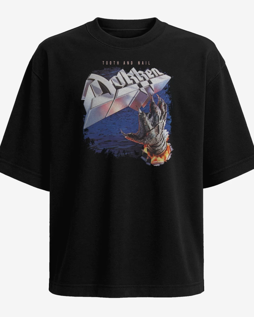 Polera Oversize Negro de Dokken Tooth