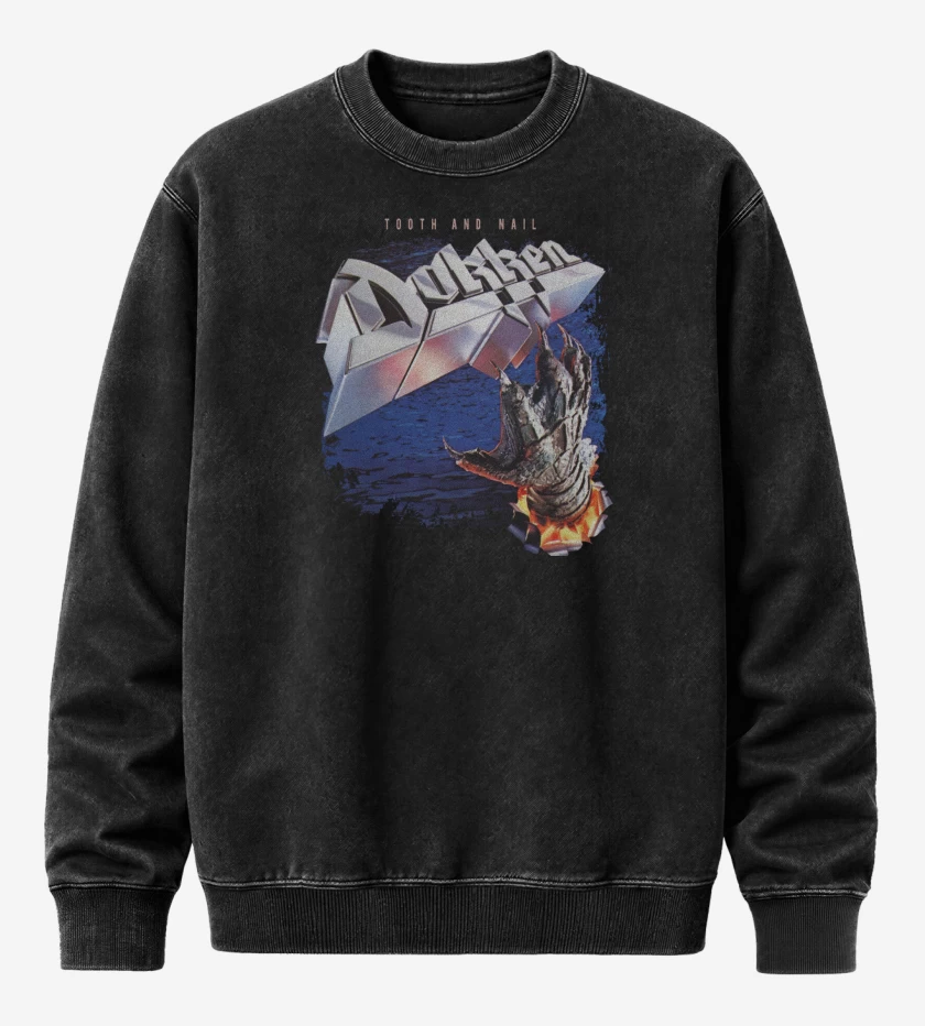 Poleron Polo Acid Wash Negro de Dokken Tooth