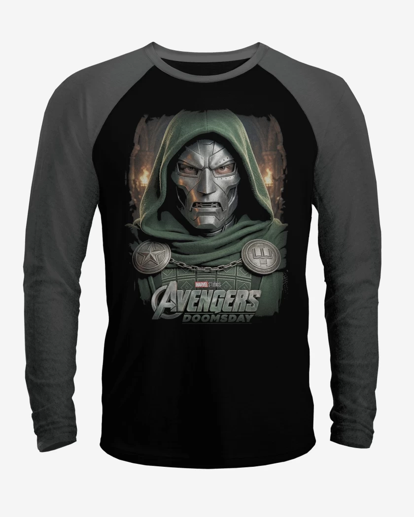 Polera Raglan Negro / Negro Heather de Doomsday