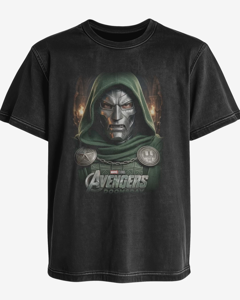 Polera desgastada Negro de Doomsday