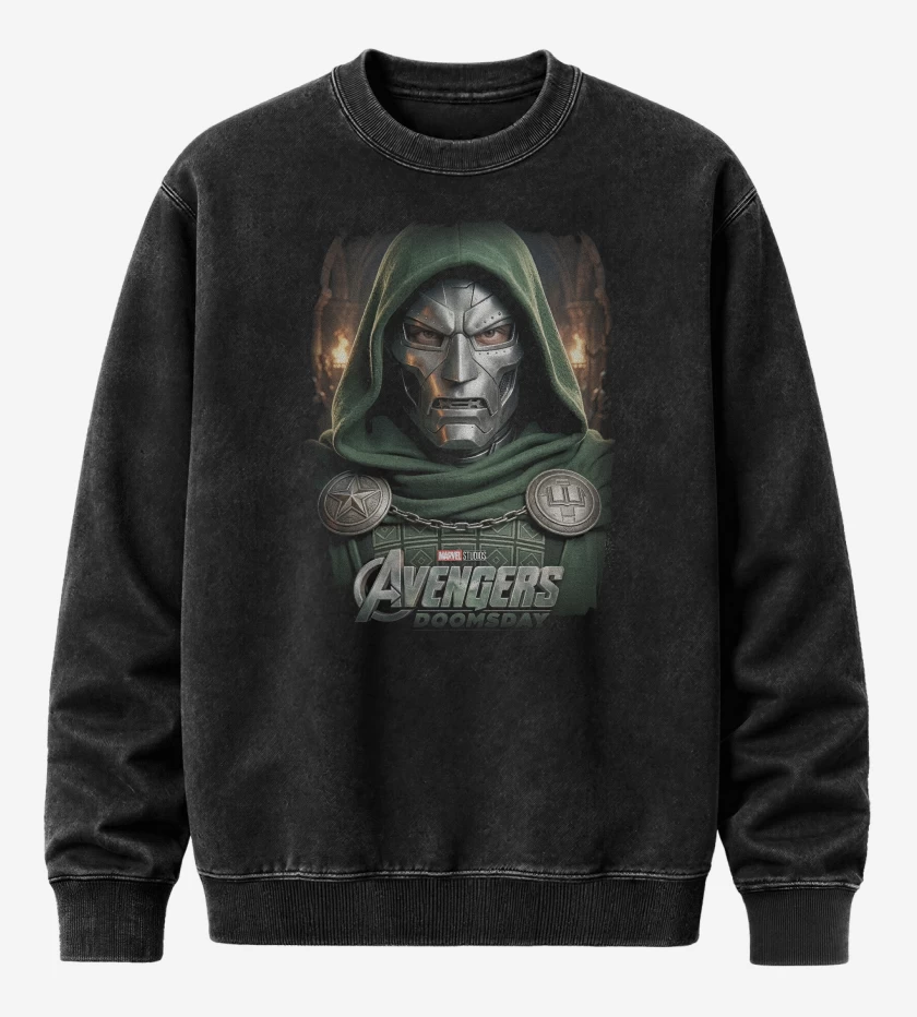 Poleron Polo Acid Wash Negro de Doomsday