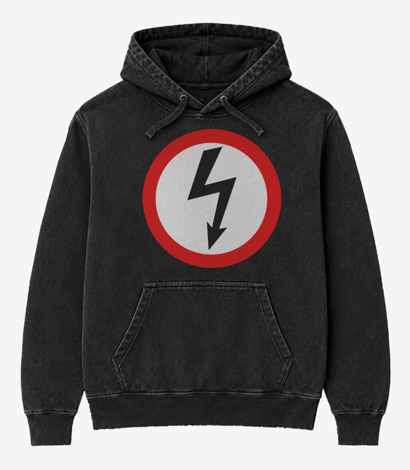 Poleron Canguro Acid Wash Negro de Marilyn Manson Antichrist Superstar