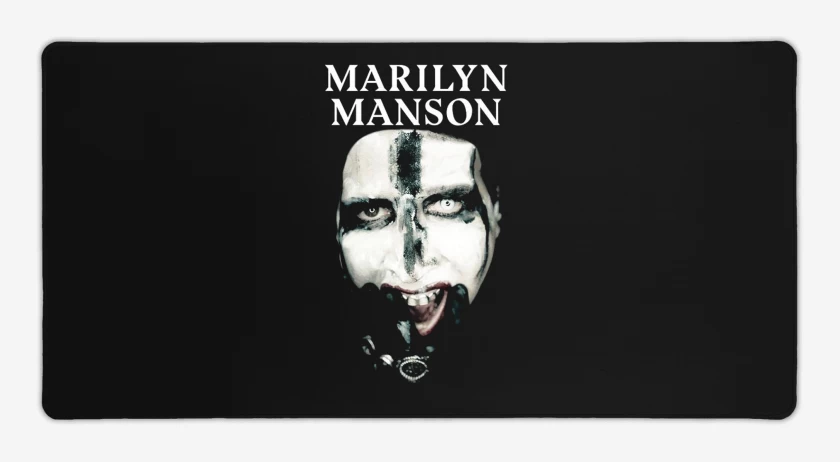 Mouse pad Gamer Negro de Marilyn Manson Face 