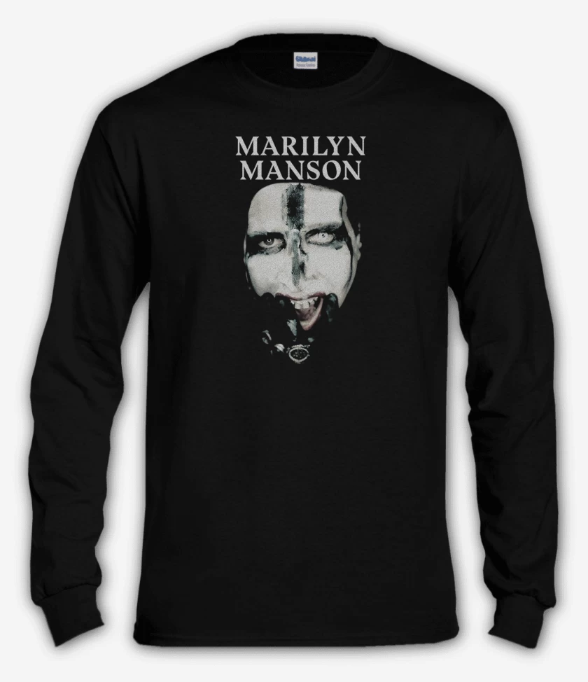Polera manga larga Negro de Marilyn Manson Face 