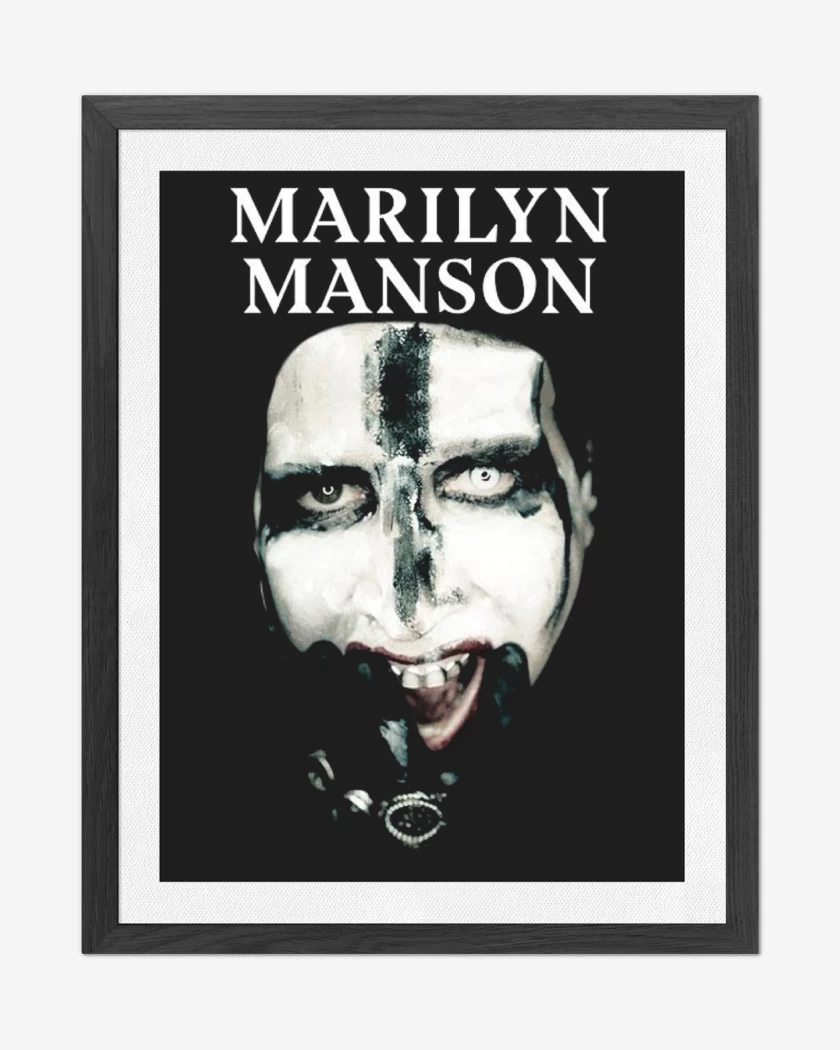Cuadro decorativo Negro de Marilyn Manson Face 
