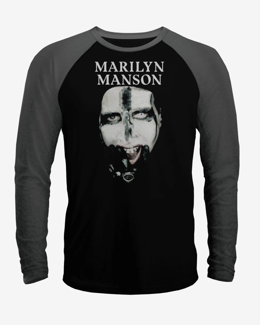 Polera Raglan Marilyn Manson Face 