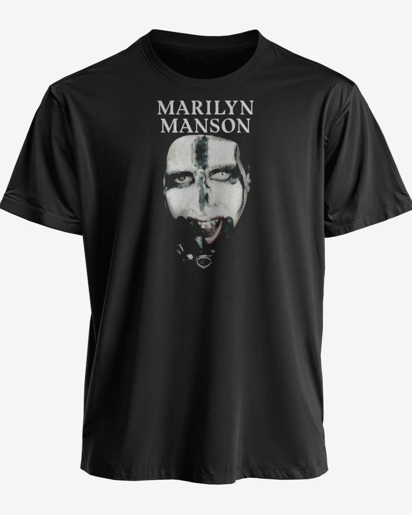 Polera premium Negro de Marilyn Manson Face 