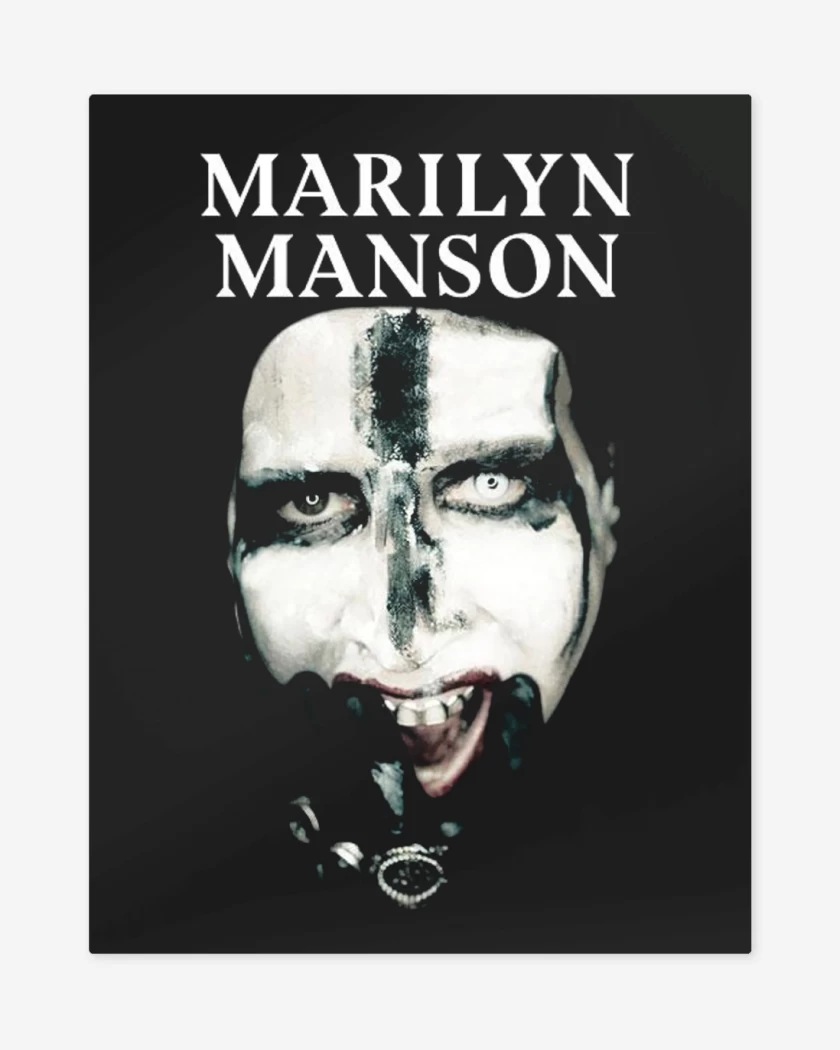 Print metalico Negro de Marilyn Manson Face 