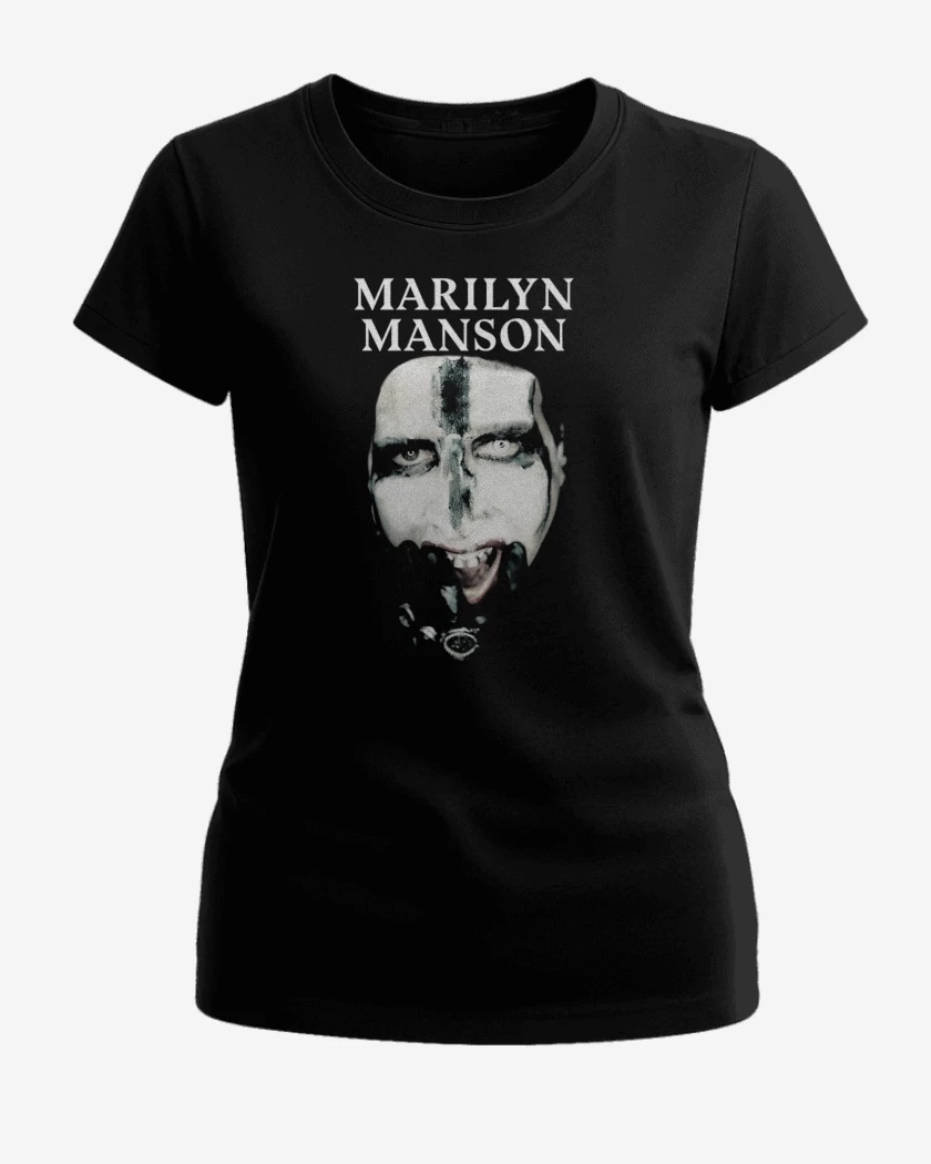 Polera de Mujer Negro de Marilyn Manson Face 