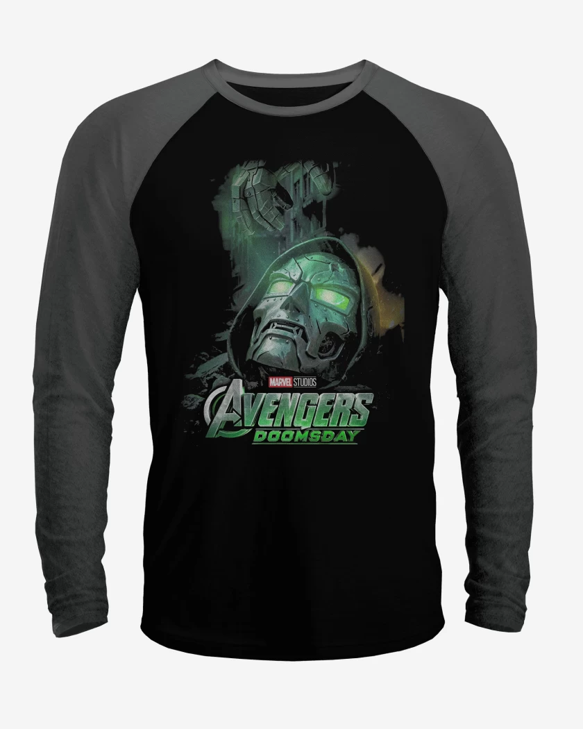 Polera Raglan Negro / Negro Heather de Dr Doom