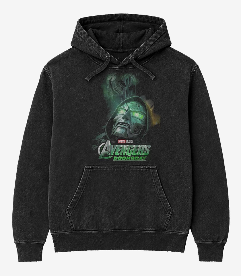 Poleron Canguro Acid Wash Negro de Dr Doom