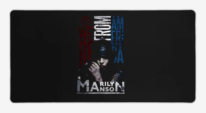 Mouse pad Gamer Negro de Marilyn Manson From America