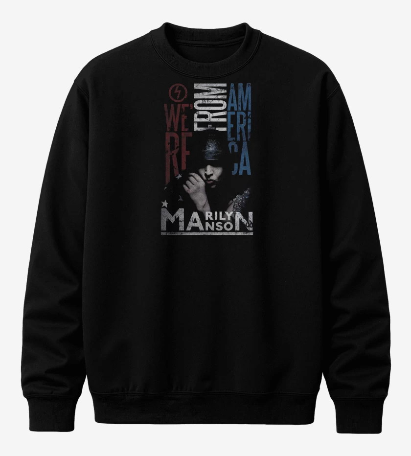 Poleron polo Negro de Marilyn Manson From America